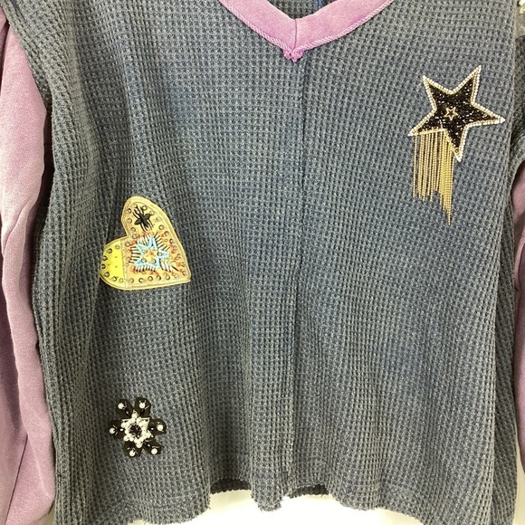 POL The Teigen Thermal Glam Patch Top Size Small - Picture 5 of 10